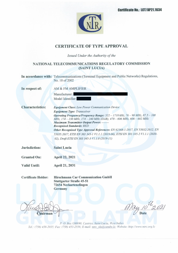 Approval in Saint Lucia Certification & Homologation in Saint Lucia