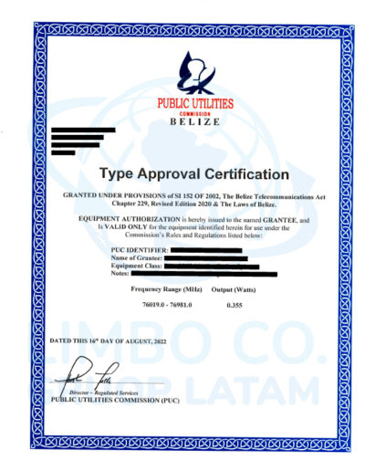 Approval in Belize